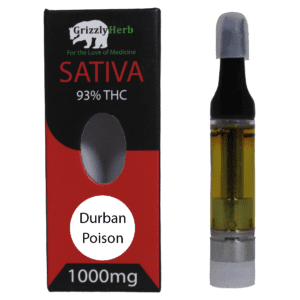 Durban Poison Strain Sativa Vape Cartridge