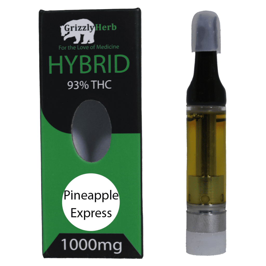 Pineapple Express Strain Vape Cartridge 93 THC 1000mg Grizzly Herb