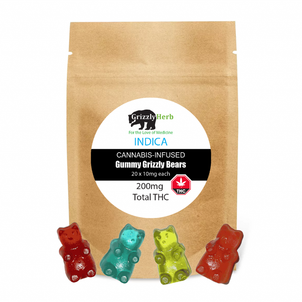 Gummy Bears 200mg THC | Indica Edibles - Grizzly Herb