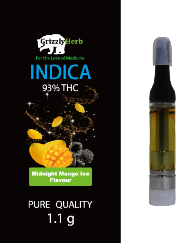 Midnight Mango Ice Indica Vape Cartridge – 93% THC 1.1g