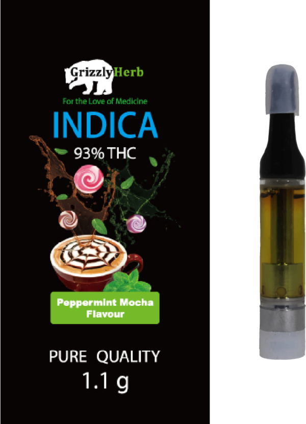 Peppermint Mocha Indica Vape Cartridge – 93% THC 1.1g