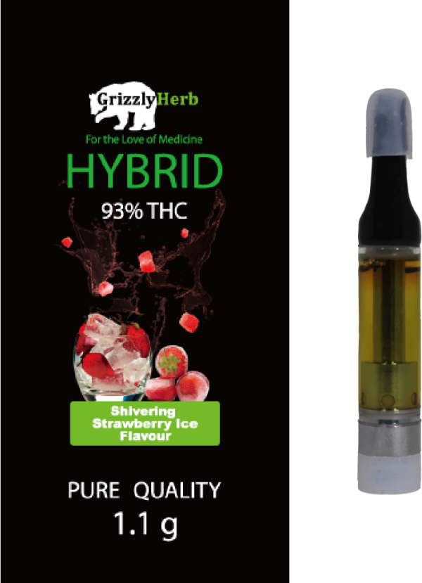 Shivering Strawberry Ice Hybrid Vape Cartridge – 93% THC 1.1g
