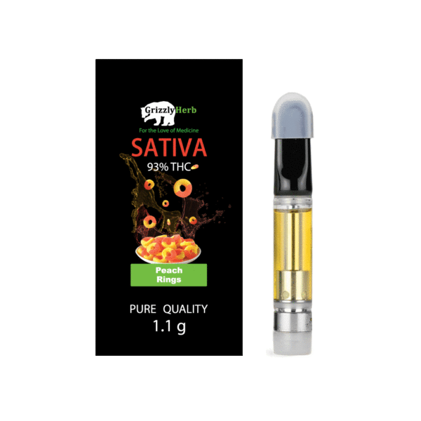Peach Rings Sativa Vape Cartridge – 93% THC 1.1g