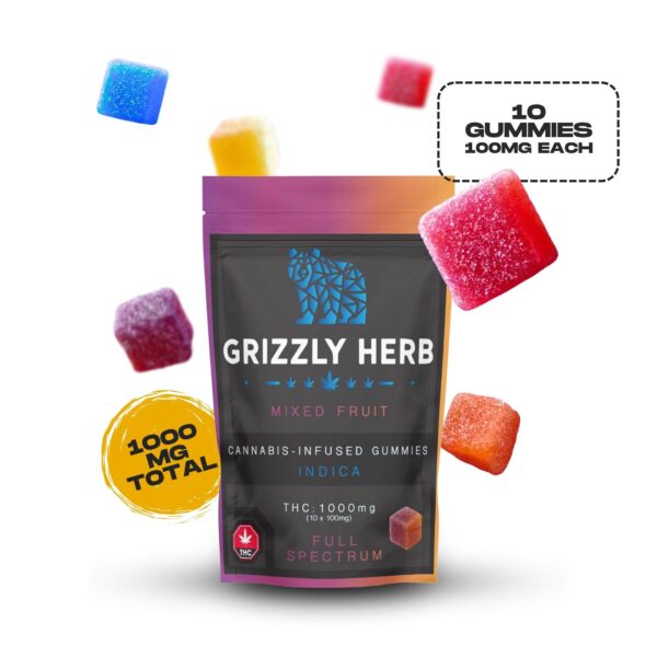 Grizzly Elevate™ 10 Gummies | Indica | Full-Spectrum | 1000mg THC Total Grizzly Elevate™ 10 Gummies | Indica | Full-Spectrum | 1000mg THC Total