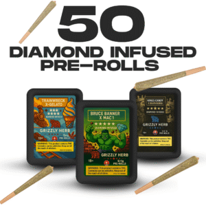 Grizzly Herb Diamond Edition™ 50-Pack | 10 × 5 Pre-Rolls | Mixed Strains