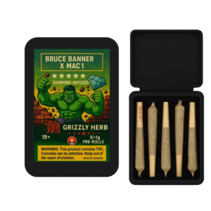 Bruce Banner x MAC 1 | Sativa-Dominant | Diamond-Infused Pre-Rolls (5 × 1 g) | AAAA