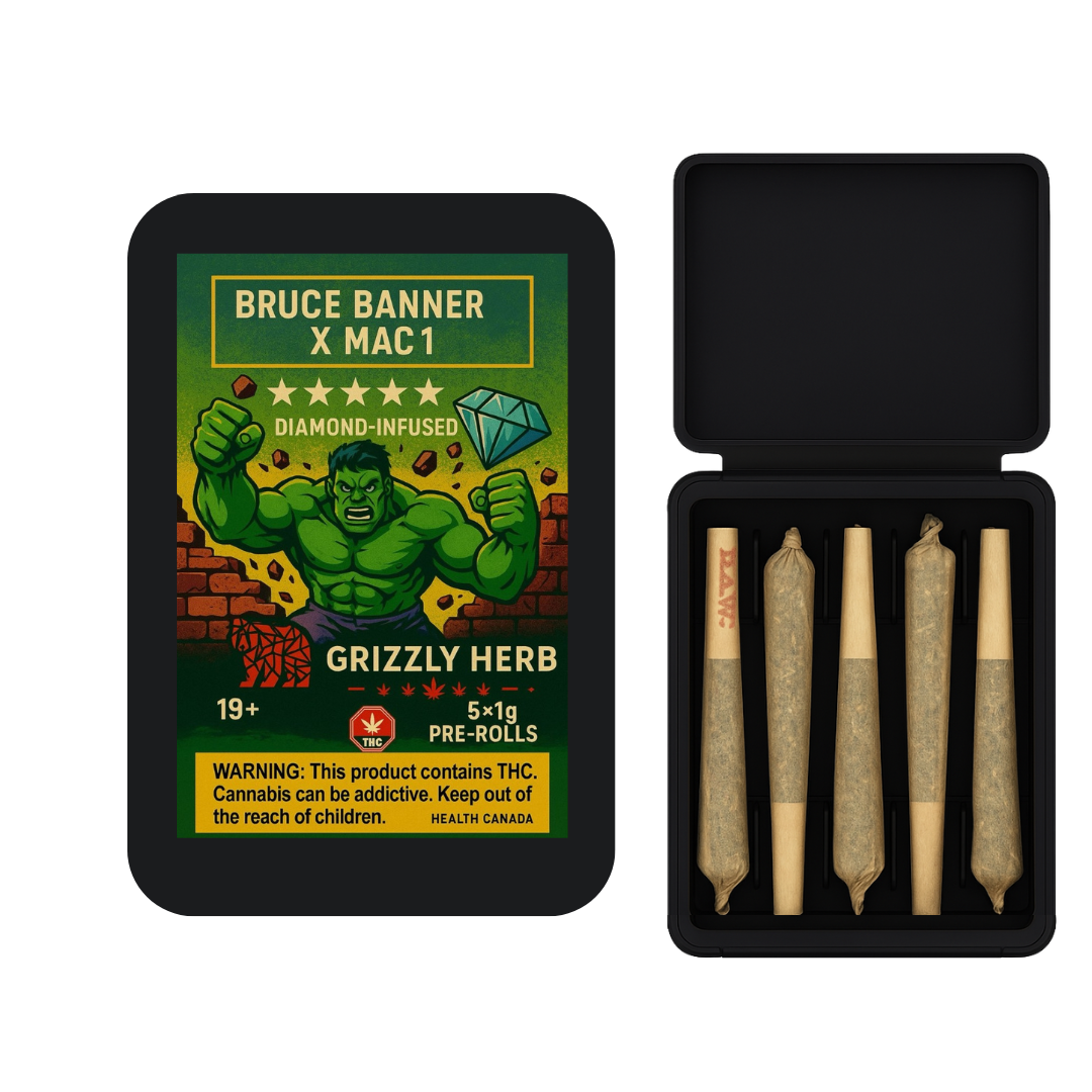 Bruce Banner x MAC 1 | Sativa-Dominant | Diamond-Infused Pre-Rolls (5 × 1 g) | AAAA Bruce Banner x MAC 1 | Sativa-Dominant | Diamond-Infused Pre-Rolls (5 × 1 g) | AAAA